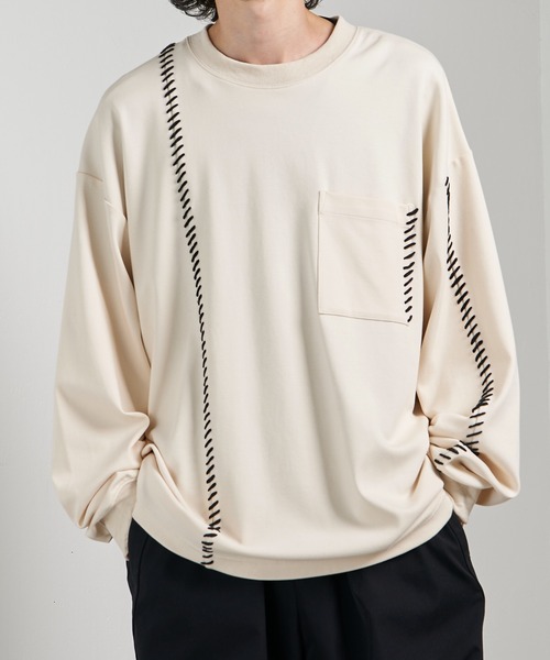 「Lui's」 長袖Tシャツ 2 アイボリー メンズ_画像3