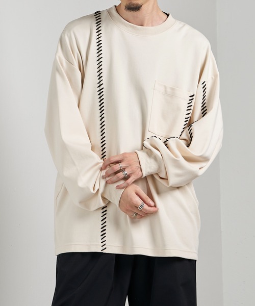 「Lui's」 長袖Tシャツ 2 アイボリー メンズ_画像4