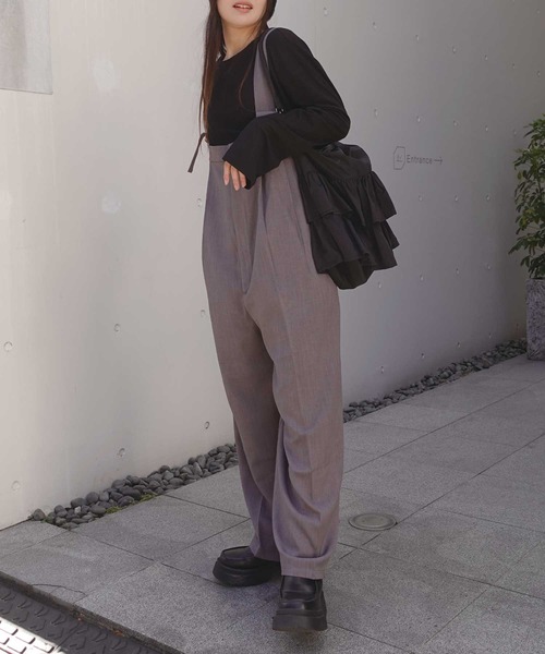 「CORNERS by KR」 オーバーオール M ブラック レディース_画像2