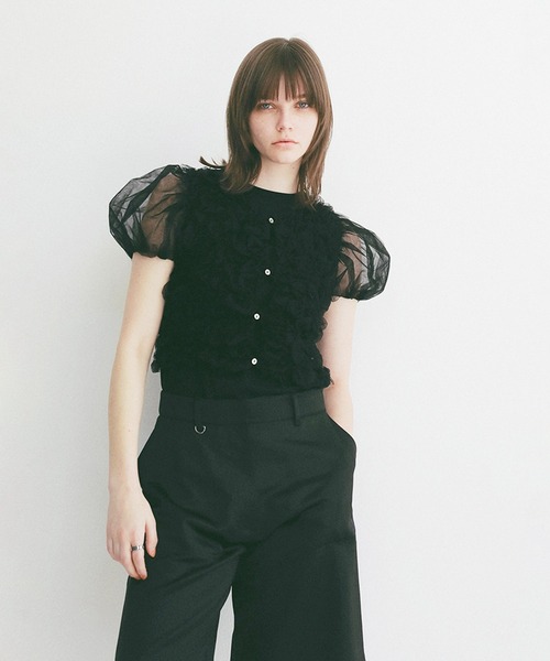 Tシャツ(半袖+袖なし) CLANE TULLE VEST LAYERED TOPS TULLE VEST LAYERED TOPS｜TOPS(トップス)｜CLANE OFFICIAL ONLINE STORE