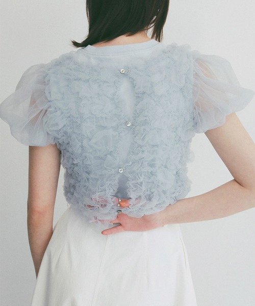 Tシャツ(半袖+袖なし) CLANE TULLE VEST LAYERED TOPS TULLE VEST LAYERED TOPS｜TOPS(トップス)｜CLANE OFFICIAL ONLINE STORE