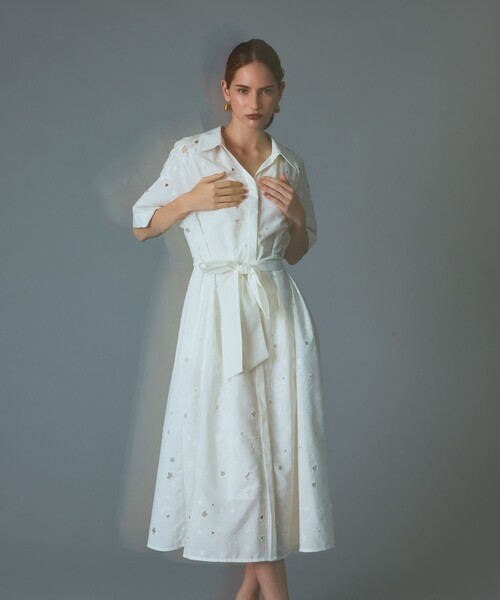 GRACE CLASS シャツワンピース スターカットワークドレス : ZOZOTOWN
