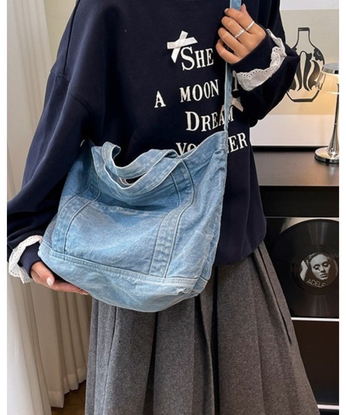 CHEER（チアー） トートバッグ ヴィンテージライク デニムショルダー