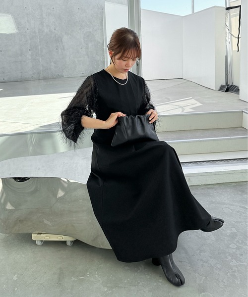 「feepur」 長袖ワンピース SMALL ブラック レディース_画像7