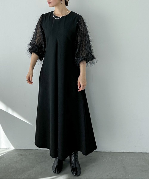 「feepur」 長袖ワンピース SMALL ブラック レディース_画像8