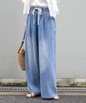 ワイドパンツ ジーンズ デニム デニムパンツ ...の詳細画像1