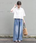 ワイドパンツ ジーンズ デニム デニムパンツ ...の詳細画像4