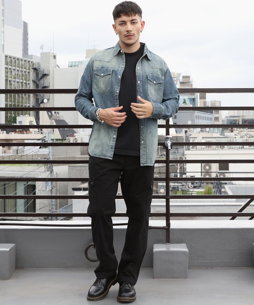 「HOUSTON」 長袖シャツ X-LARGE ブルー系その他 メンズ_画像4
