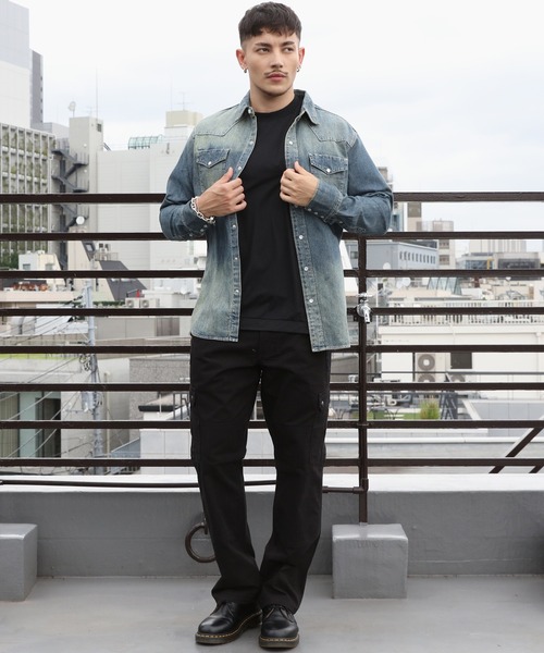 「HOUSTON」 長袖シャツ X-LARGE ブルー系その他 メンズ_画像5
