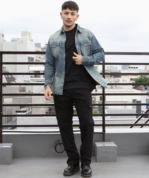 「HOUSTON」 長袖シャツ X-LARGE ブルー系その他 メンズ_画像6