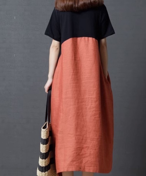 「SallyLunn」 半袖ワンピース LARGE グレー レディース_画像8