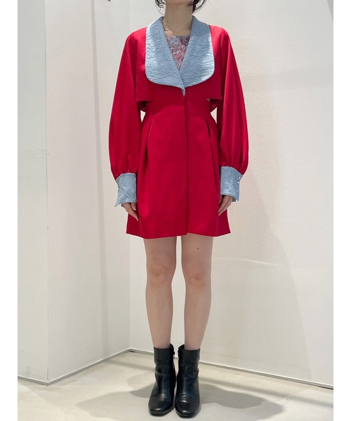「PAMEO POSE」 長袖ワンピース MEDIUM レッド レディース_画像3