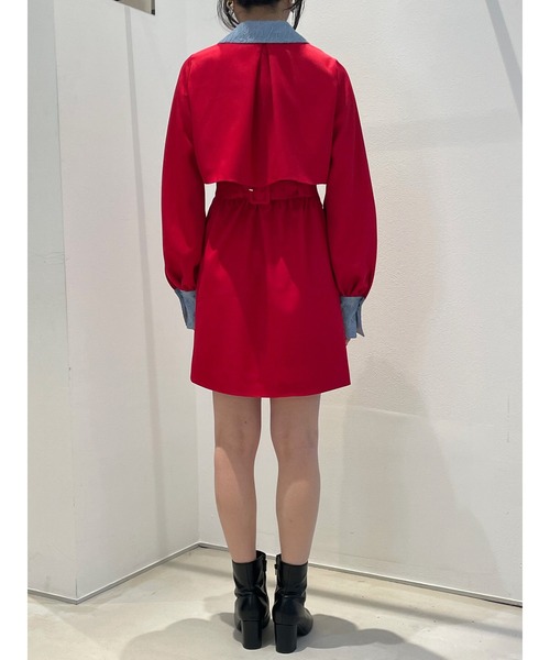 「PAMEO POSE」 長袖ワンピース MEDIUM レッド レディース_画像4