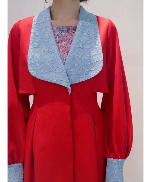 「PAMEO POSE」 長袖ワンピース MEDIUM レッド レディース_画像5