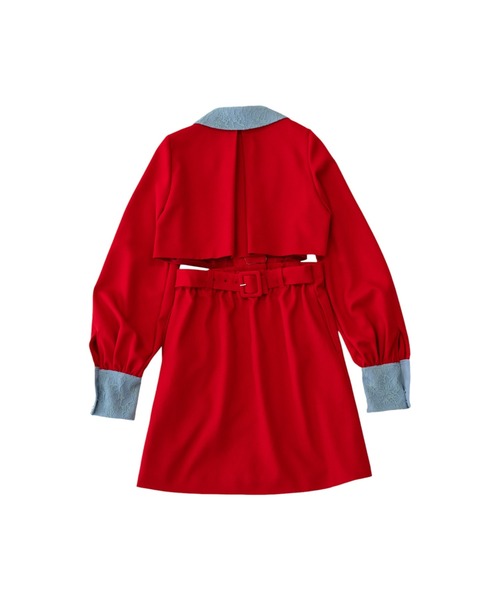 「PAMEO POSE」 長袖ワンピース MEDIUM レッド レディース_画像8