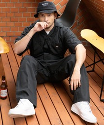 新品 Dickies☆半袖オールインワン☆メンズM・レディースL☆ブラックつなぎ Dickies オールインワン 半袖カバーオール メンズ レディース