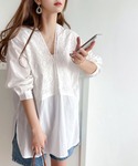 ブラウス シャツ レトロな刺繍が古着感をプラス...の詳細画像5