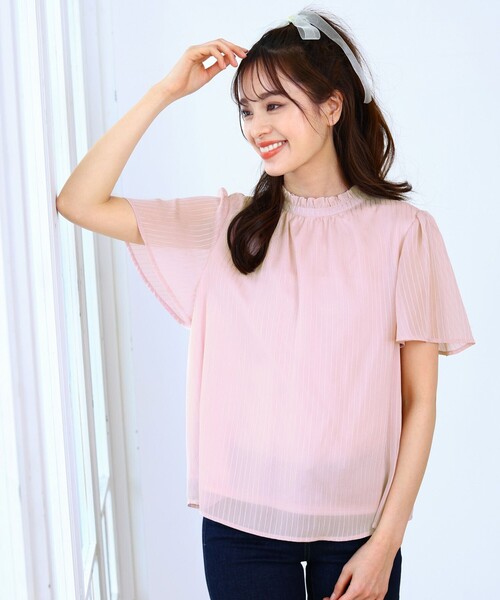 Tiaclasse ブラウス シャツ 半袖 「洗える」大人上品なシフォン