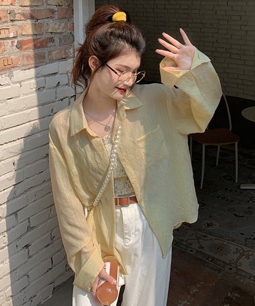 なおさとページ CHIC STYLE 「CHIC STYLE」 長袖シャツ L ブルー レディース