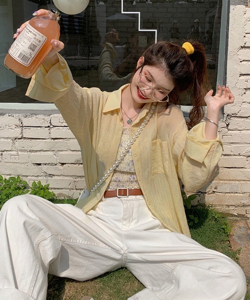なおさとページ CHIC STYLE 「CHIC STYLE」 長袖シャツ L ブルー レディース