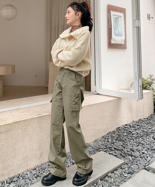 DAY CLOSET カーゴパンツ 「なめらかピーチスキン仕立て」カジュアル