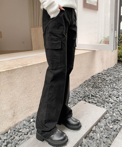 DAY CLOSET ワイドパンツ カーゴパンツ 「なめらかピーチスキン仕立て