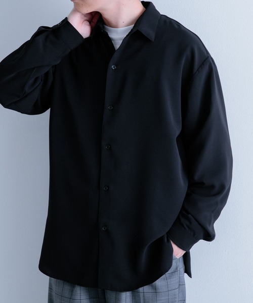送料無料 いくらから ITEMS ロングスリーブシャツ サテンタッチ シャツ URBANRESEARCH MLサイズ