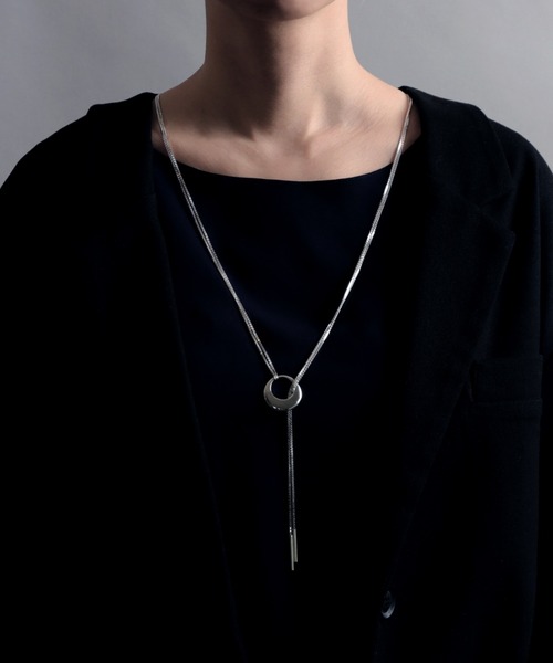YArKA ダブルチェーンネックレス　シルバー925 月　星　ラリエット　日本製 YArKA ネックレス 「YArKA/ヤーカ」double chain 2way necklace