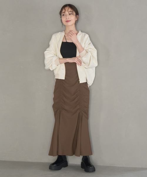 VIS（ビス） ロング スカート 「洗える」ドロストマーメイドスカート