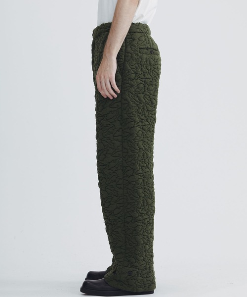 ワイドパンツ スラックス 「MATSUFUJI/マツフジ」Leaves Quilted Jacquard Trousers メンズの画像