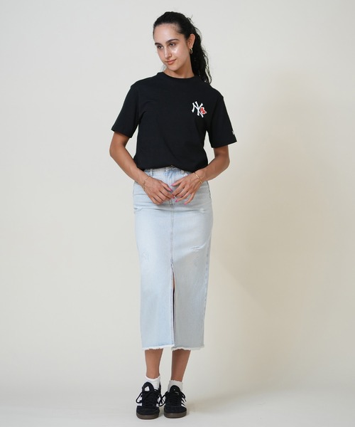 【韓国】ニューエラ■ユニセックス*MLB FELT POCKET T-SHIRTS 半袖 オーバーサイズド ドロップショルダー コットン Tシャツ