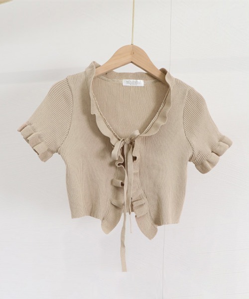 miniministore カーディガン フリルカーディガン クロップド