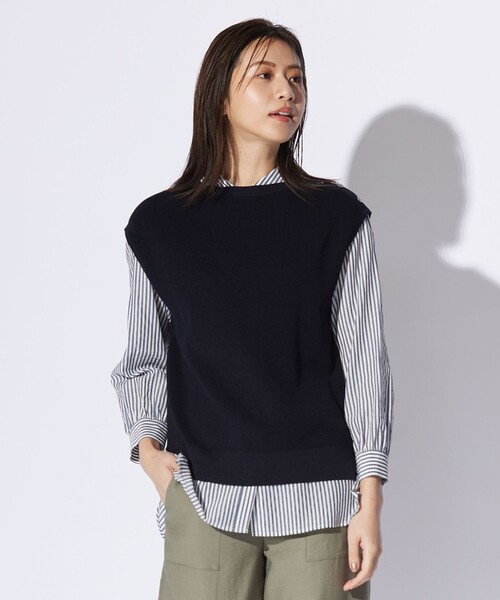 ベスト ジレ 「洗える」GIMA COTTON ニット ベスト レディース J.PRESS ベスト ジレ 「洗える」GIMA COTTON ニット レディース