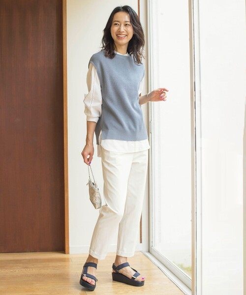 ベスト ジレ 「洗える」GIMA COTTON ニット ベスト レディース J.PRESS ベスト ジレ 「洗える」GIMA COTTON ニット レディース