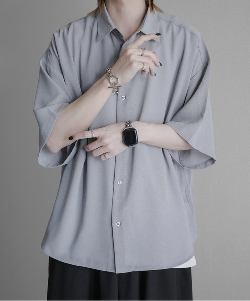 トップス H REGULER COLLAR SHORT SLEEVE SHIRT KUUUPY シャツ 「接触冷感機能付き」Grainy Basic Regular