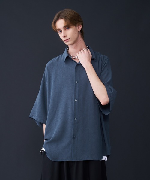 トップス H REGULER COLLAR SHORT SLEEVE SHIRT KUUUPY シャツ 「接触冷感機能付き」Grainy Basic Regular