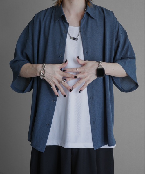 トップス H REGULER COLLAR SHORT SLEEVE SHIRT KUUUPY シャツ 「接触冷感機能付き」Grainy Basic Regular