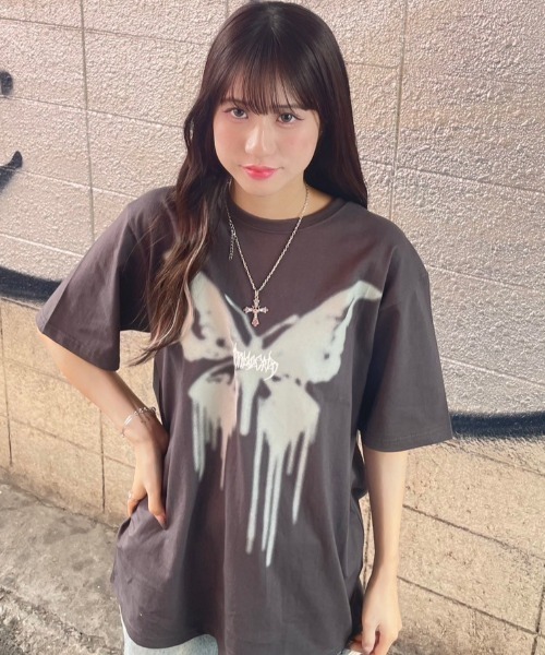 【mahagrid】24SS★ BUTTERFLY GOTH TEE BUTTERFLY GOTH TEE - mahagrid | 60% - Asian Fashion Online Store