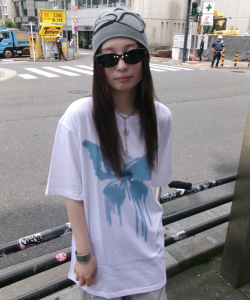 mahagrid■BUTTERFLY GOTH TEE■送料込 mahagrid/マハグリッド』 BUTTERFLY GOTH TEE/蝶 Tシャツ