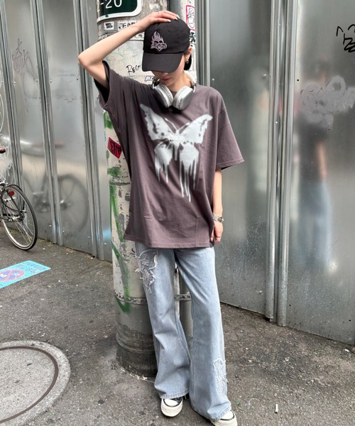 MAHAGRID tシャツ 「mahagrid/マハグリッド」 BUTTERFLY GOTH