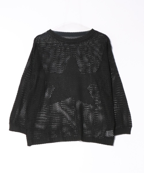 【完売人気商品】VELNUS＆CIASENCE 透かし編みニットポロセット VELNUS】Watermark knitting loose Half Sleeve knit polo shirt