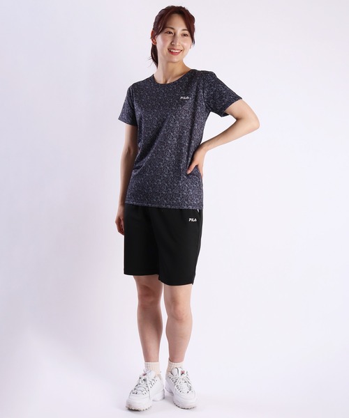 FILA パジャマ ルームウェア パウダーメッシュ 小花総柄 半袖