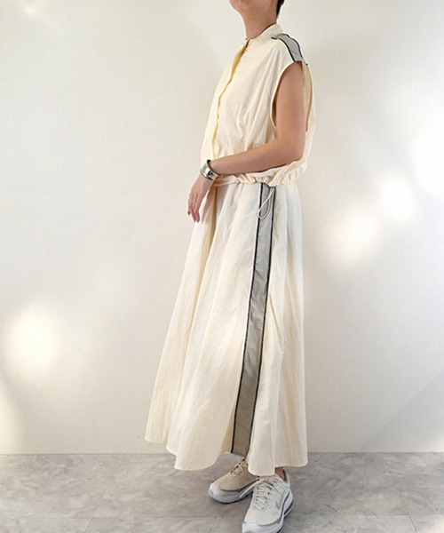 STYLEBLOCK ブラウス シャツ 綿タッチタフタ配色ライン