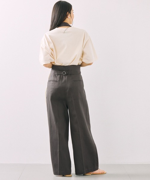 BABYLONE パンツ オックスホルタータックパンツ レディース