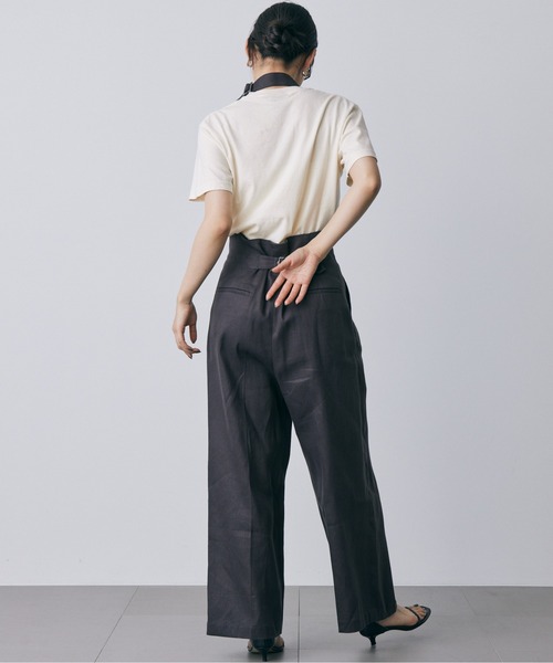 BABYLONE パンツ オックスホルタータックパンツ レディース