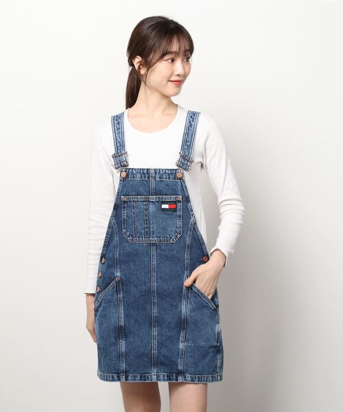 TOMMY JEANS」 サロペットスカート LARGE ブルー レディース  