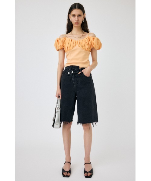 MOUSSY（マウジー） tシャツ VOLUME SLEEVE DOCKING トップス