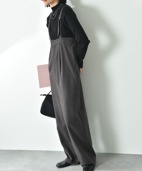 OHGA パーフェクトサロペット　ブラック　Mサイズ INTERPLANET（インタープラネット） サロペット オーバーオール