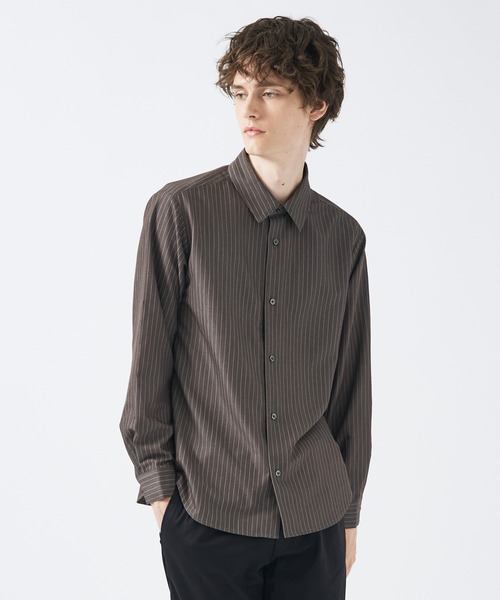 【H52】レナートバレストラ 長袖シャツ BDシャツ ストライプ メンズ ABAHOUSE GRAY シャツ レギュラーカラーストライプ 長袖シャツ