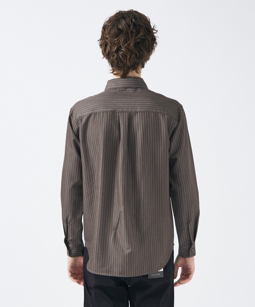 ABAHOUSE GRAY シャツ レギュラーカラーストライプ 長袖シャツ メンズ